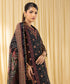 Women's Unstitched Viscose Chiffon Embroidered Black 3 Piece Suit